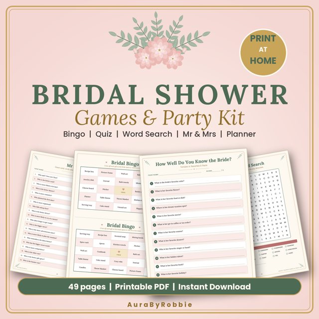 Bridal Shower Games & Party Kit