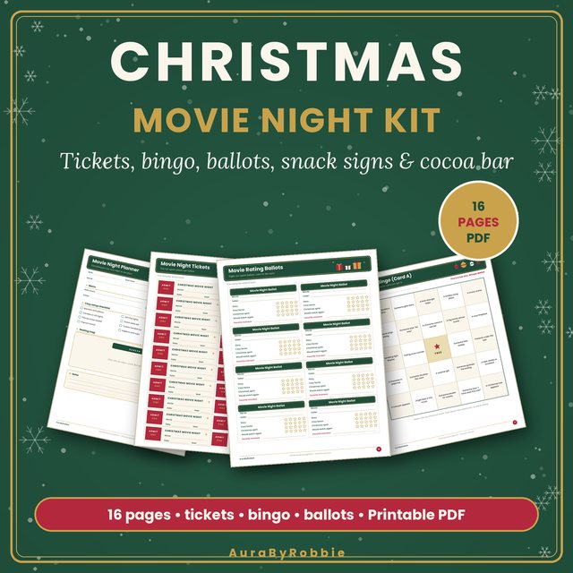 Christmas Movie Night Printable Kit