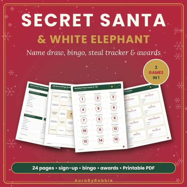 Secret Santa & White Elephant Gift Exchange Kit