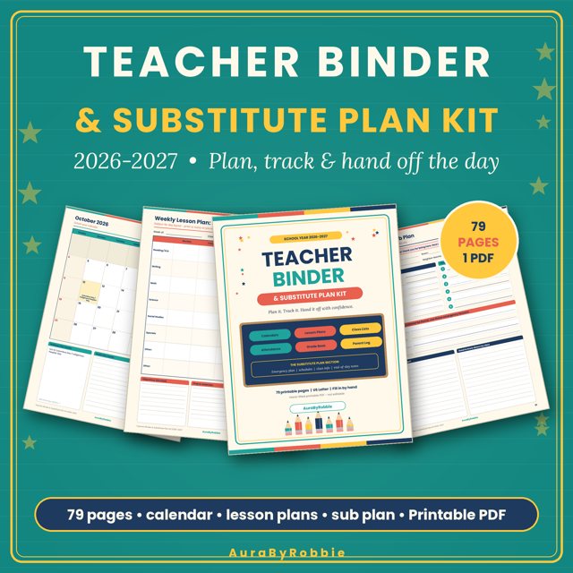 Teacher Binder & Substitute Plan Kit