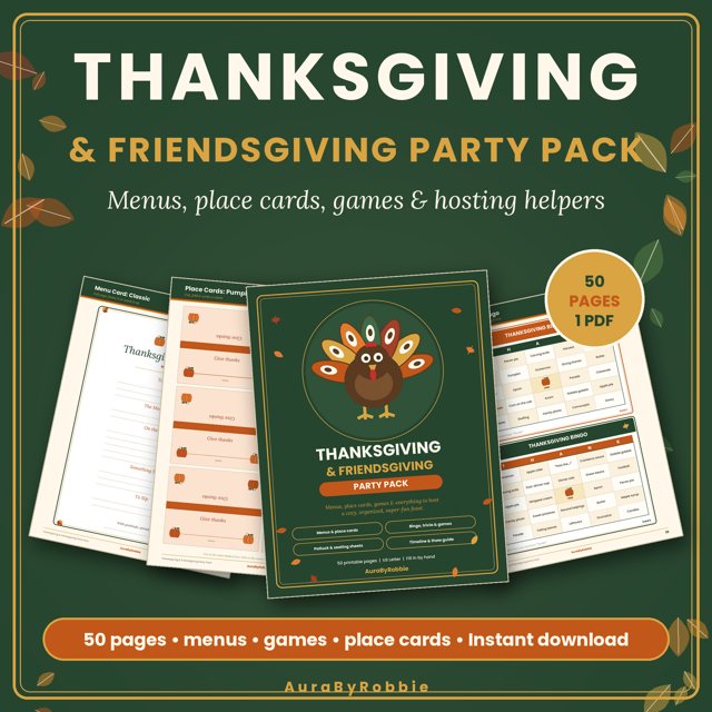 Thanksgiving & Friendsgiving Party Pack